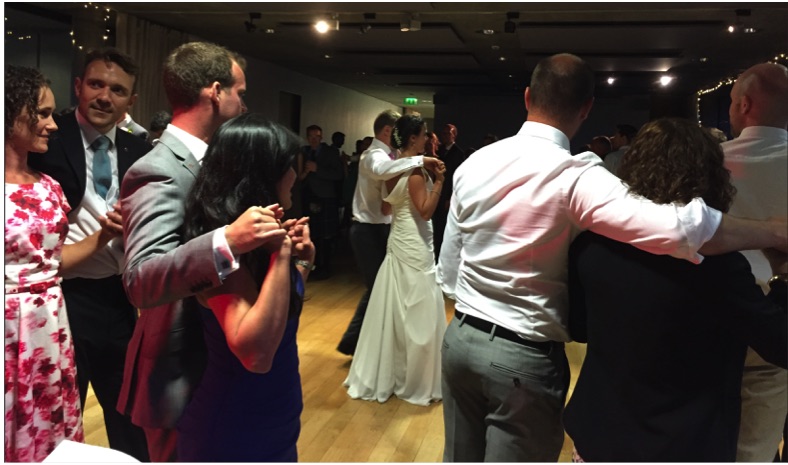 Ceilidh dancing at a wedding - For their first dance the couple chose to dance a ceilidh